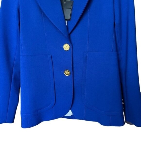 NWT Smythe Portrait Neck Blazer in Royal Blue Women Size 4 - Picture 4 of 9
